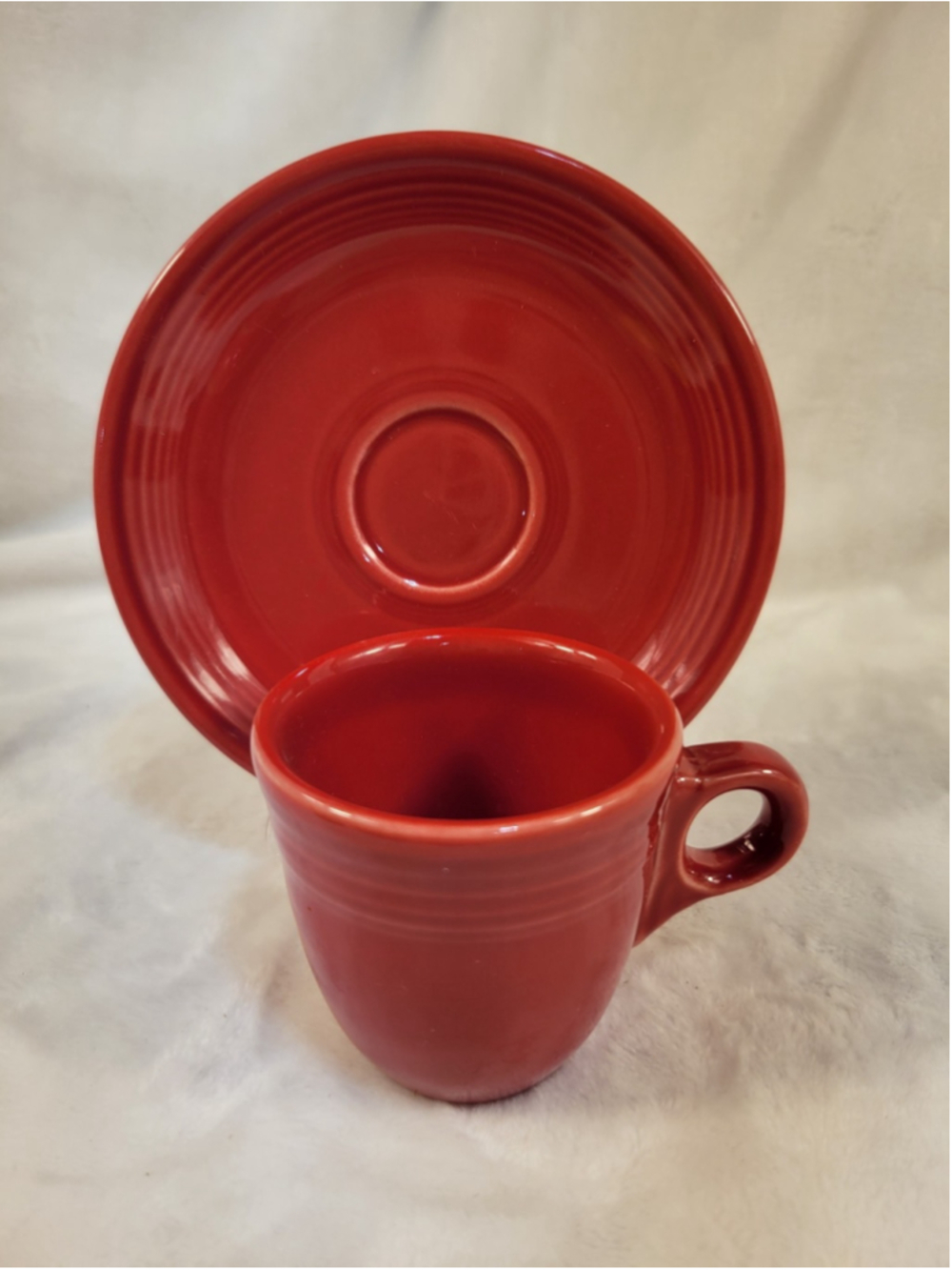 Fiesta Fiestaware DEMI Cup and Saucer SCARLET Red Demitasse After Dinner HLC